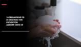 10 precautions to be observed for prevention against COVID-19
